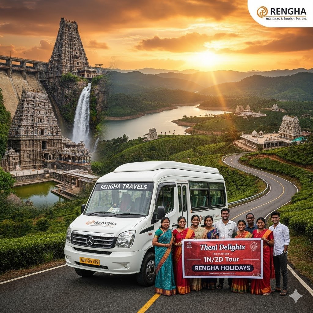 Theni Grand Day Trip: Megamalai, Waterfalls, & Temples - 10+1 CARAVAN Package