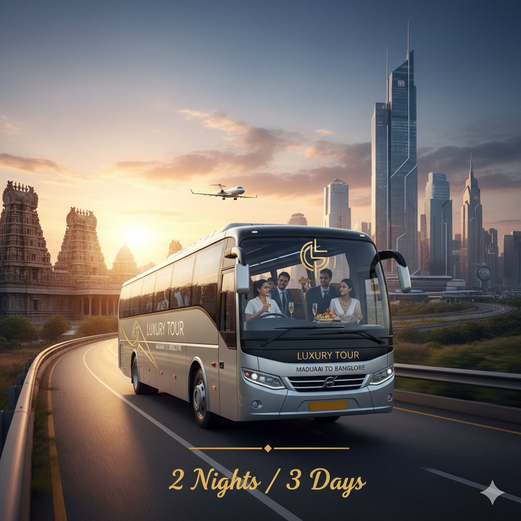 Theni to Vagamon – Thekkady – Heavy Paarai – Suruli Falls – Theni Tour Package (2 Nights / 3 Days) 2+2 45 Seater Bus Luxury Group Tour 