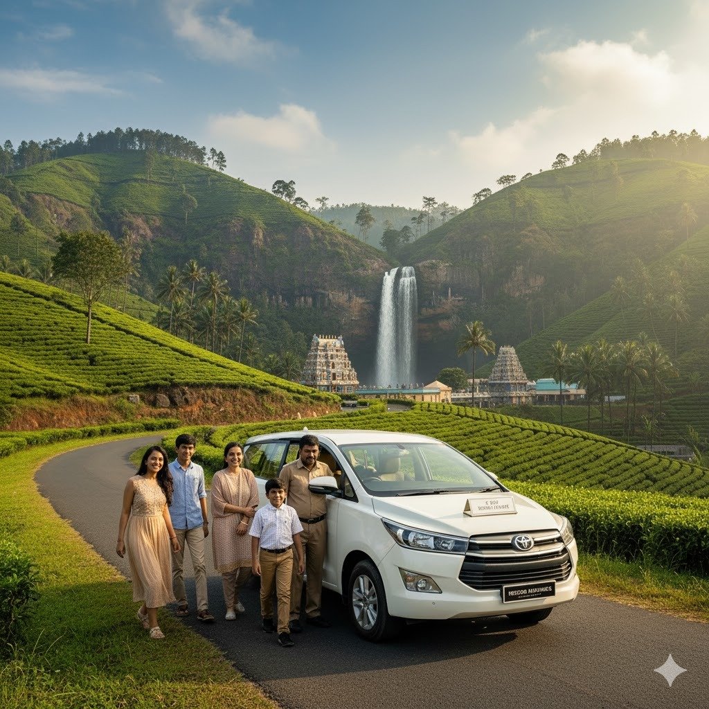 1-Day Theni – Sinnar Suruli Falls – Theni Tour Package Sedan Vehicle 